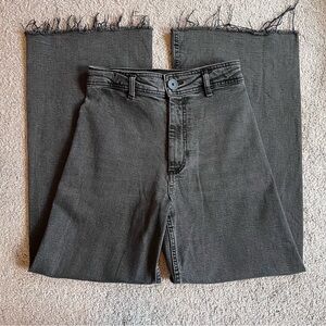 Zara Marine Straight Wide Leg Jeans Black Wash 4